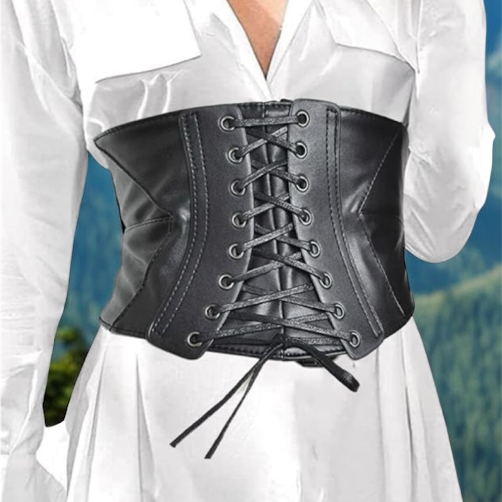 Black Corset Belt Steampunk New - Picture 4 of 14